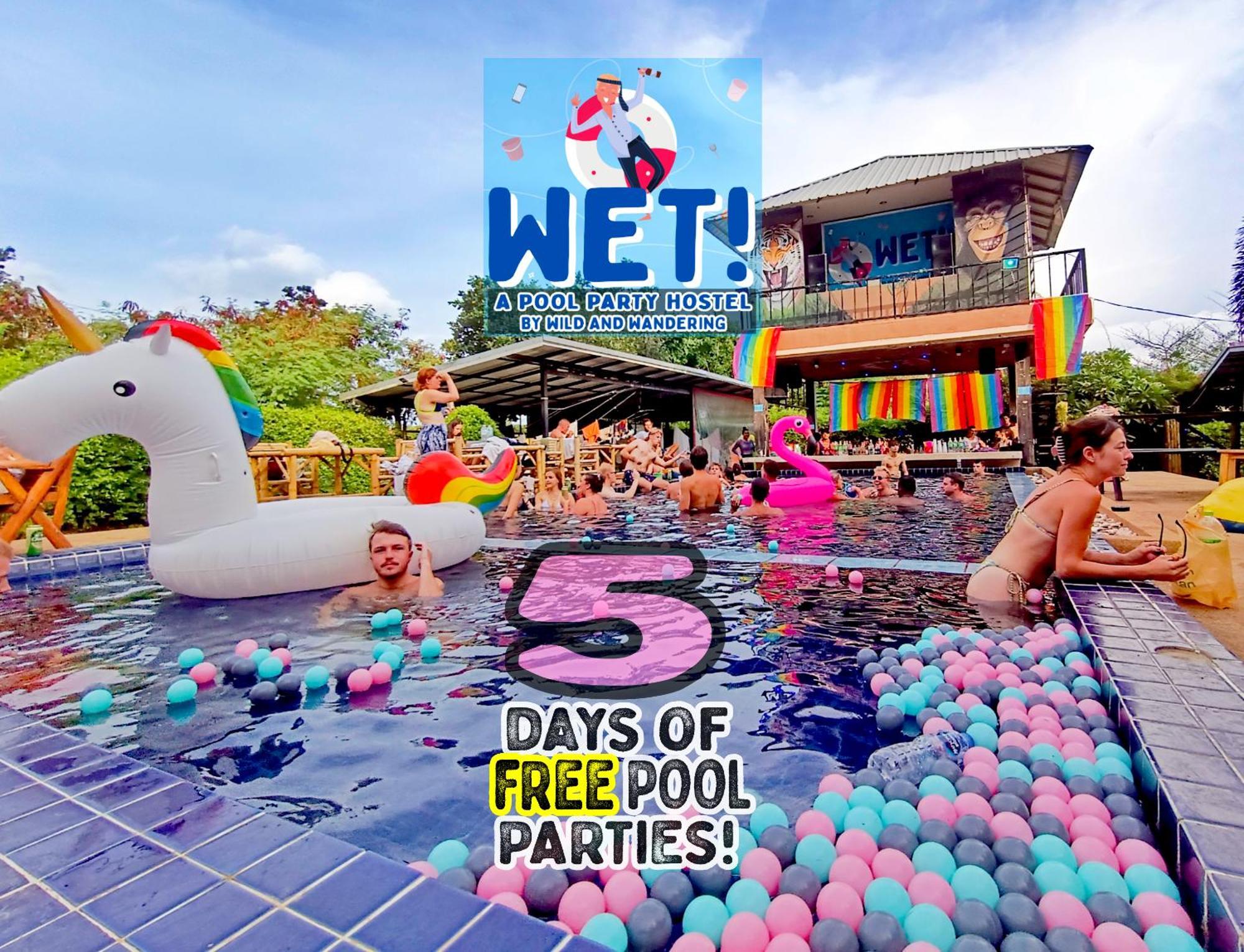 Wet! A Pool Party Hostel By Wild & Wandering หาดริ้น ภายนอก รูปภาพ